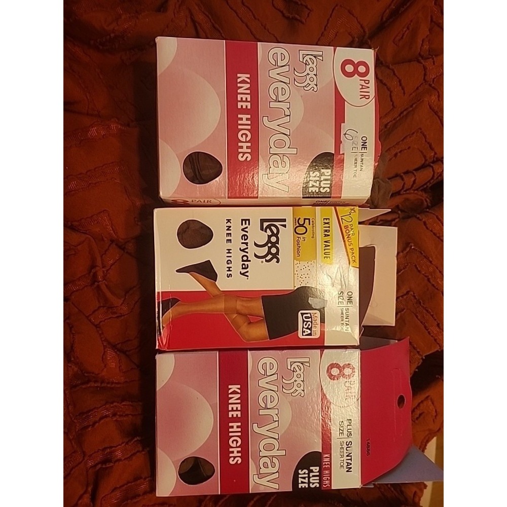 L'eggs Everyday Control Top Knee High Pantyhose - 15 Pairs SUNTAN Plus Size& OS